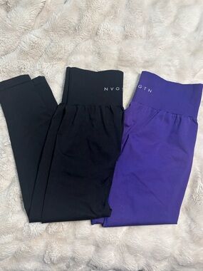NVGTN Purple & Black Leggings